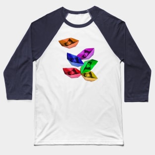 Bunch of colored paper boats Baseball T-Shirt